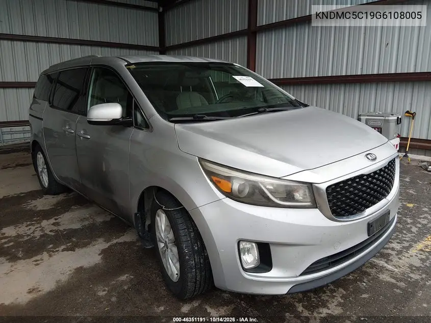KIA SEDONA 2016, VIN KNDMC5C19G6108005