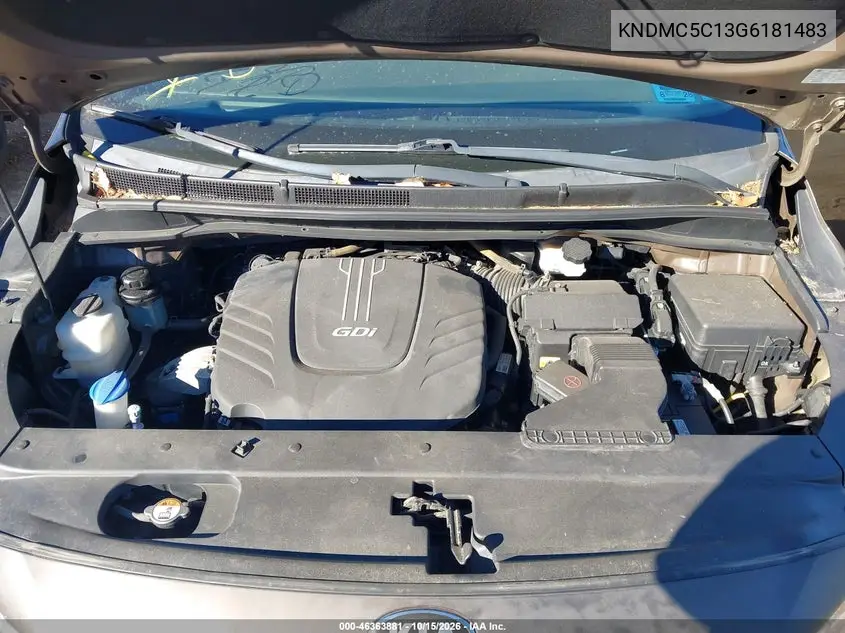 2016 KIA SEDONA VIN KNDMC5C13G6181483 — фото 10