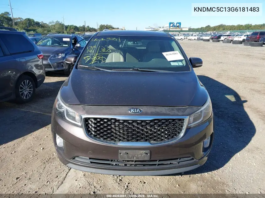 2016 KIA SEDONA VIN KNDMC5C13G6181483 — фото 12