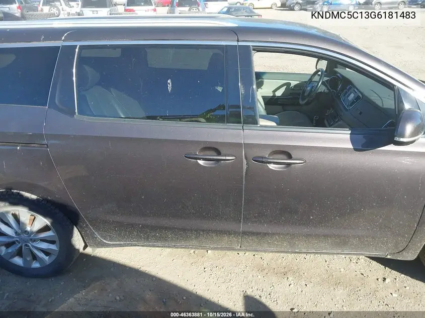 2016 KIA SEDONA VIN KNDMC5C13G6181483 — фото 13