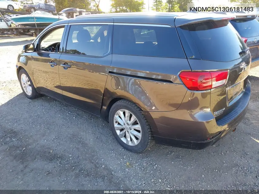 2016 KIA SEDONA VIN KNDMC5C13G6181483 — фото 3