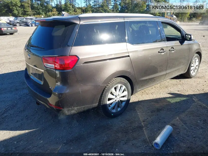 2016 KIA SEDONA VIN KNDMC5C13G6181483 — фото 4