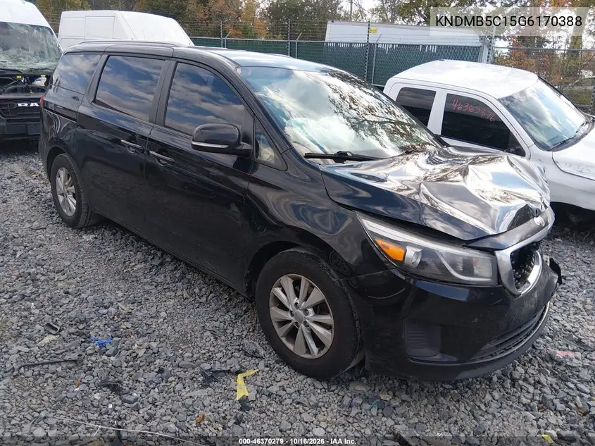 KIA SEDONA 2016, VIN KNDMB5C15G6170388