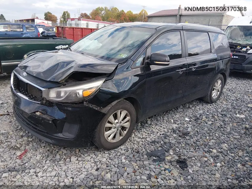 2016 KIA SEDONA VIN KNDMB5C15G6170388 — фото 2