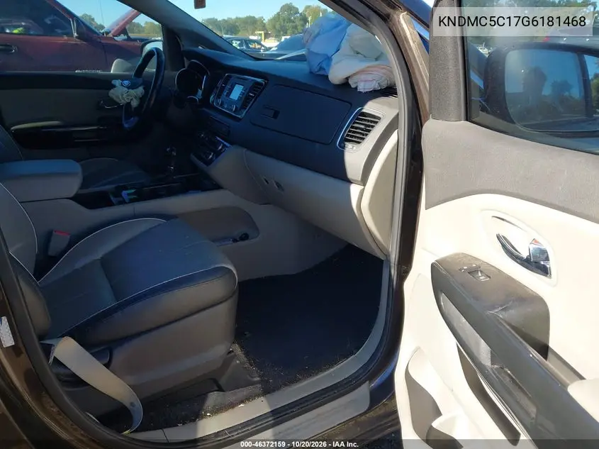 2016 KIA SEDONA VIN KNDMC5C17G6181468 — фото 5