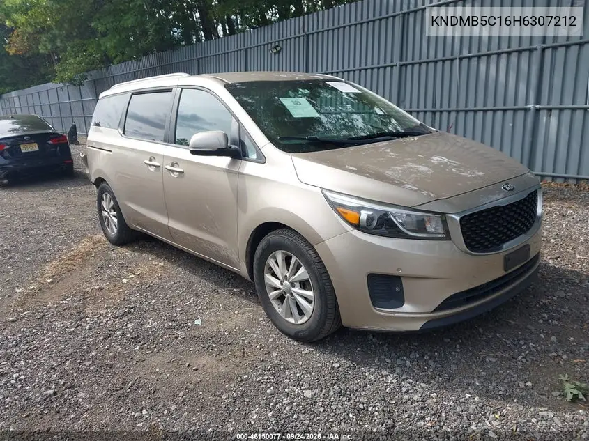 KIA SEDONA 2017, VIN KNDMB5C16H6307212