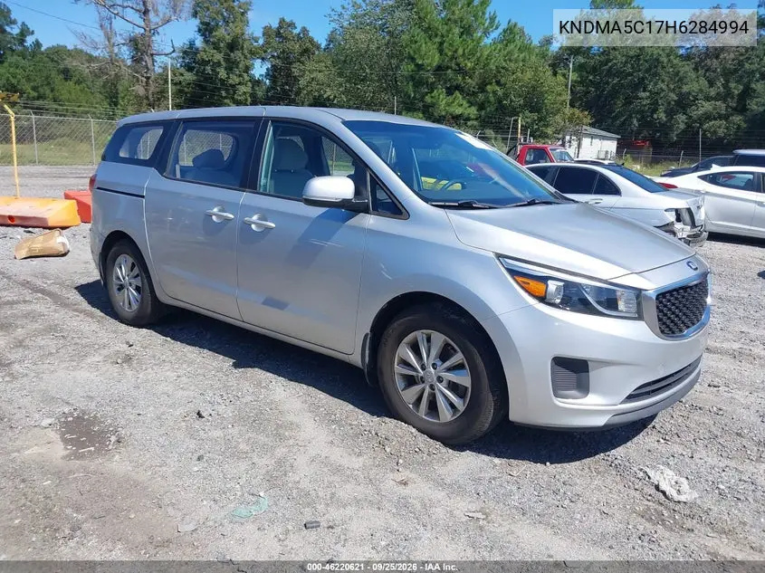 KIA SEDONA 2017, VIN KNDMA5C17H6284994