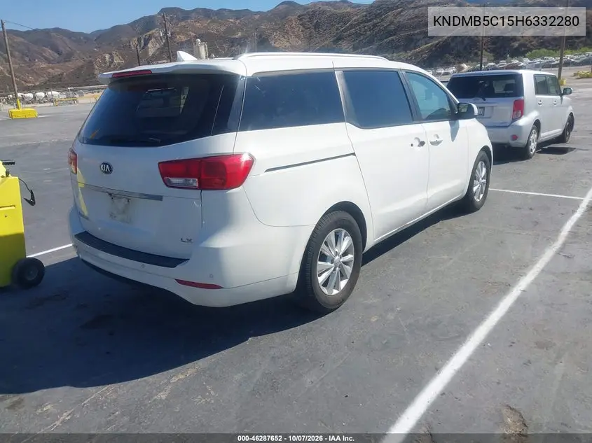 2017 KIA SEDONA VIN KNDMB5C15H6332280 — фото 4