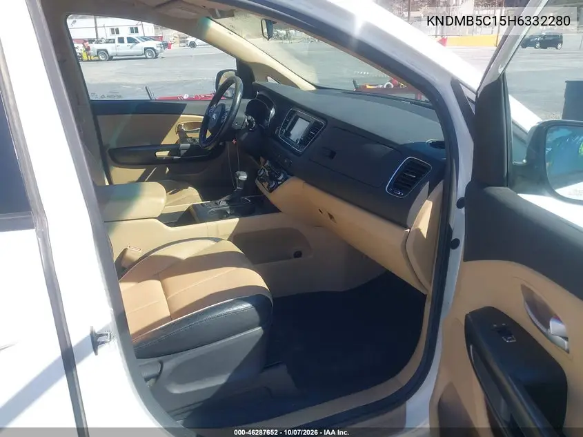 2017 KIA SEDONA VIN KNDMB5C15H6332280 — фото 5