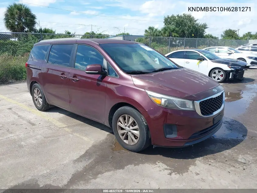KIA SEDONA 2017, VIN KNDMB5C10H6281271