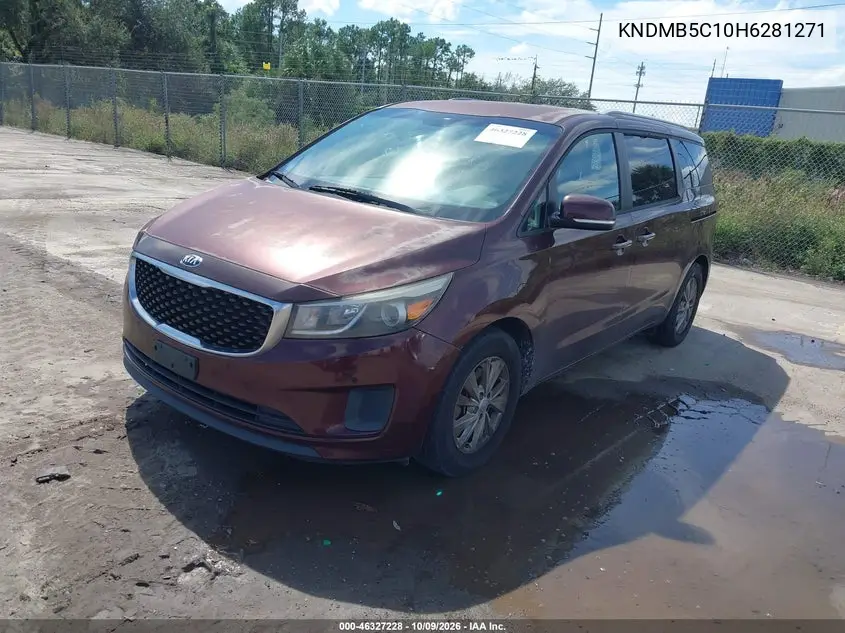 2017 KIA SEDONA VIN KNDMB5C10H6281271 — фото 2