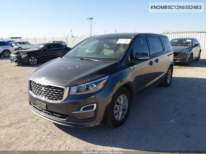 2019 KIA SEDONA VIN KNDMB5C12K6552483 — фото 2