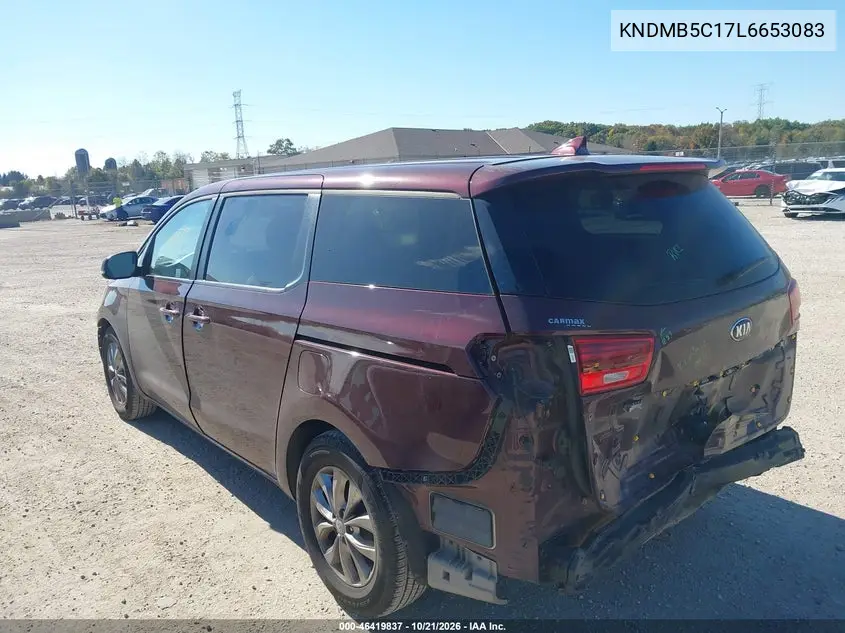 2020 KIA SEDONA VIN KNDMB5C17L6653083 — фото 3
