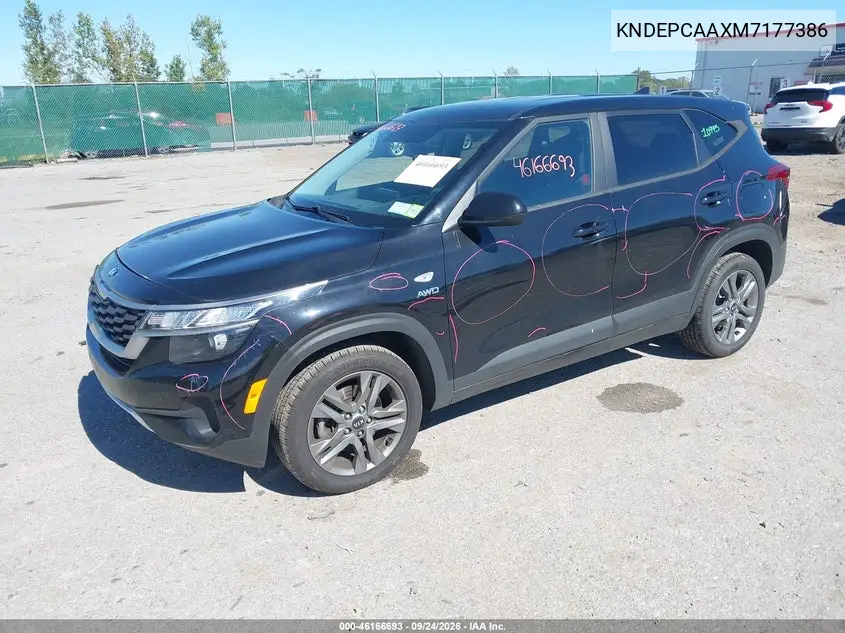 2021 KIA SELTOS VIN KNDEPCAAXM7177386 — фото 2
