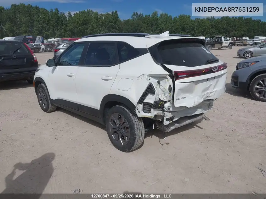 2024 KIA SELTOS VIN KNDEPCAA8R7651259 — фото 3