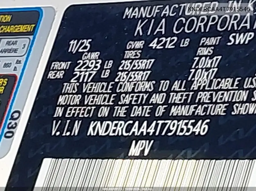 2026 KIA SELTOS VIN KNDERCAA4T7915546 — фото 9