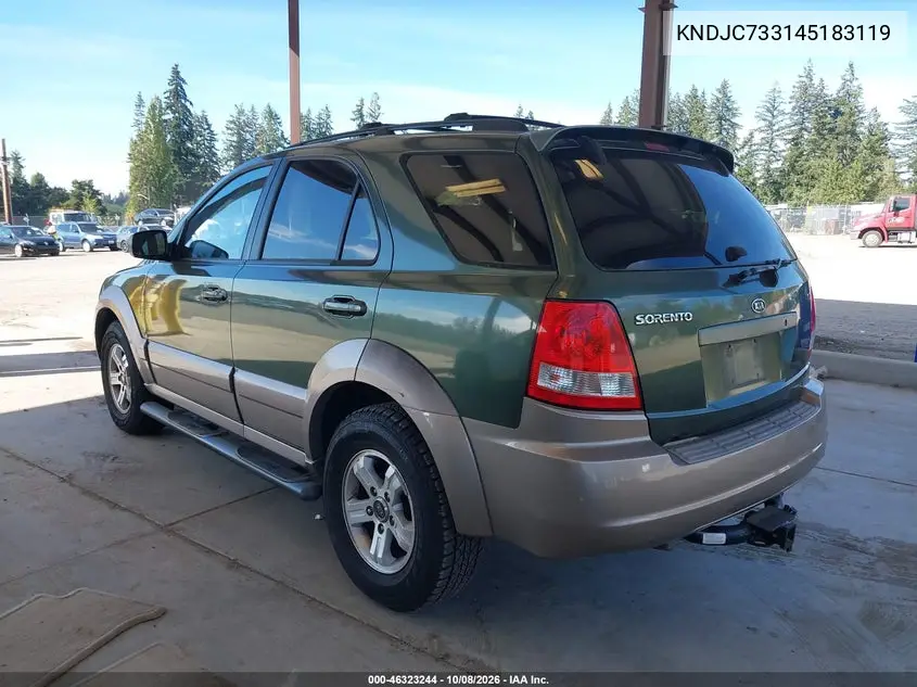 KIA SORENTO 2004, VIN KNDJC733145183119