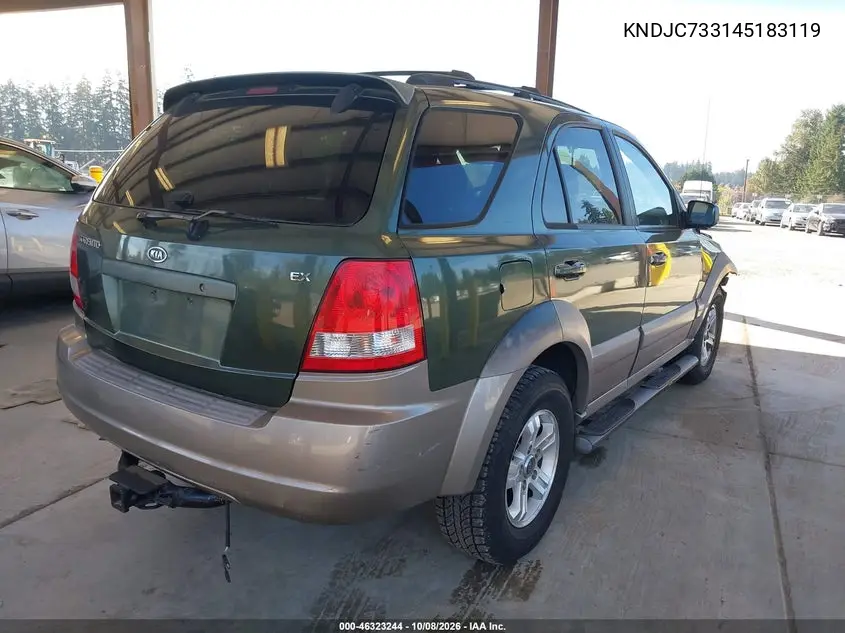 2004 KIA SORENTO VIN KNDJC733145183119 — фото 2