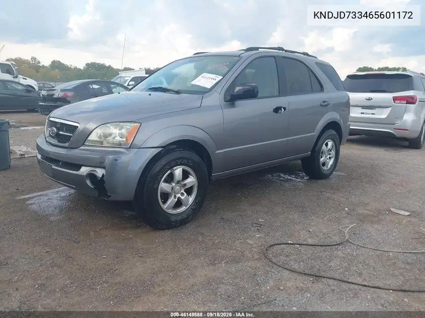 2006 KIA SORENTO VIN KNDJD733465601172 — фото 2