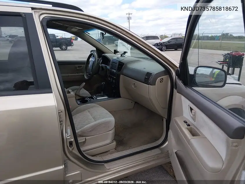 2008 KIA SORENTO VIN KNDJD735785818672 — фото 5