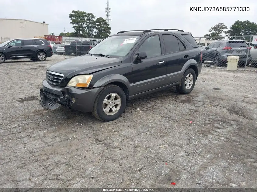 2008 KIA SORENTO VIN KNDJD736585771330 — фото 2