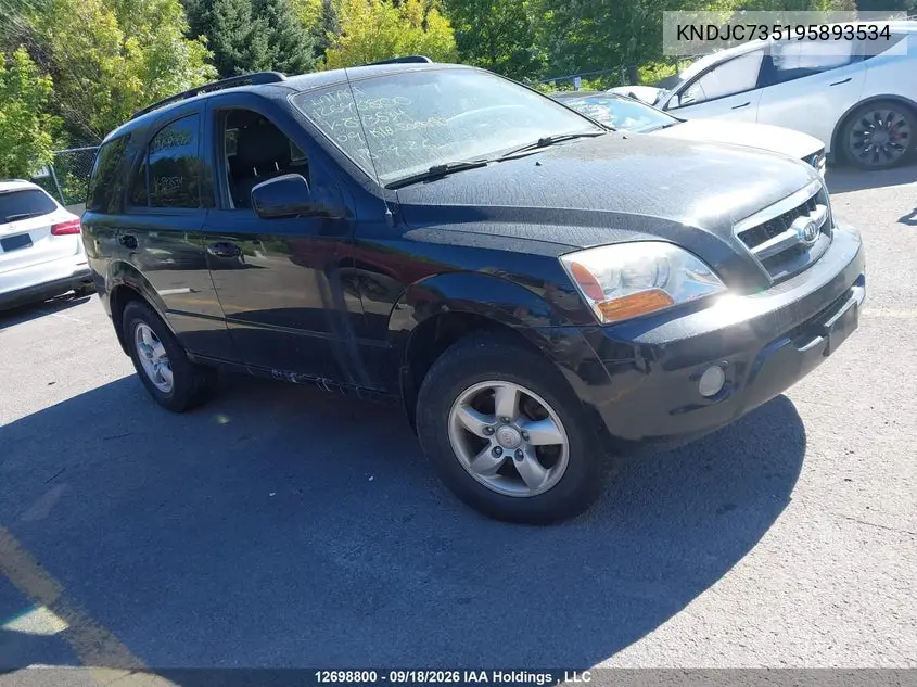 KIA SORENTO 2009, VIN KNDJC735195893534