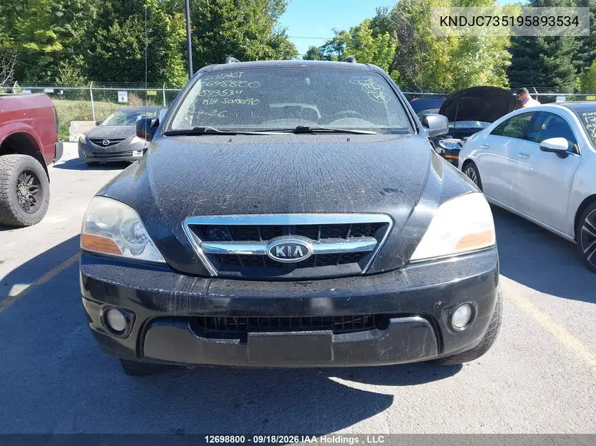 2009 KIA SORENTO VIN KNDJC735195893534 — фото 12