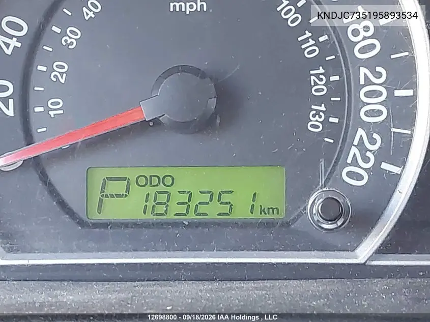 2009 KIA SORENTO VIN KNDJC735195893534 — фото 15