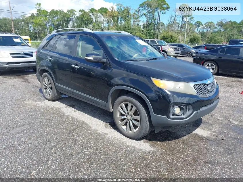 KIA SORENTO 2011, VIN 5XYKU4A23BG038064