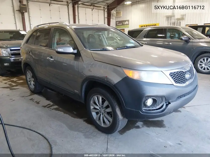 KIA SORENTO 2011, VIN 5XYKUCA16BG116712