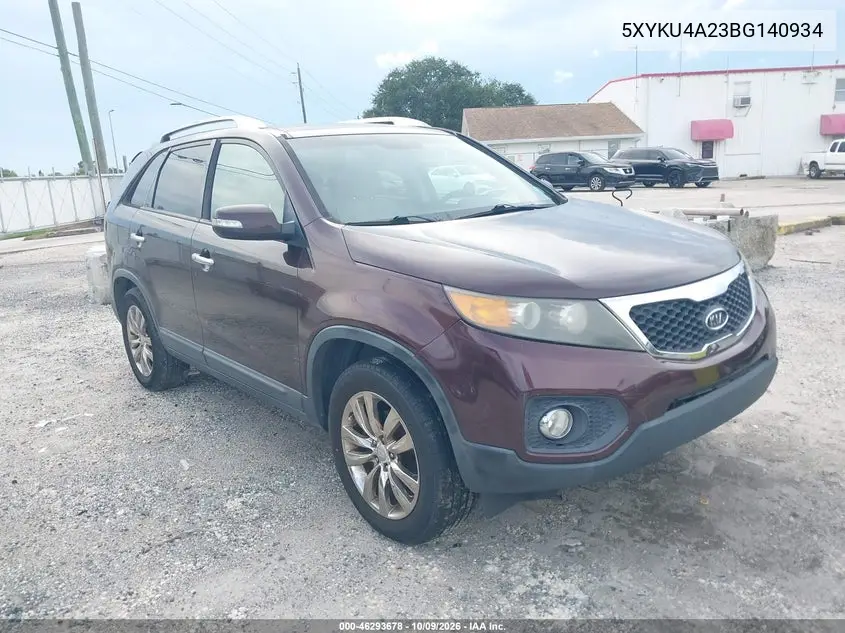 KIA SORENTO 2011, VIN 5XYKU4A23BG140934