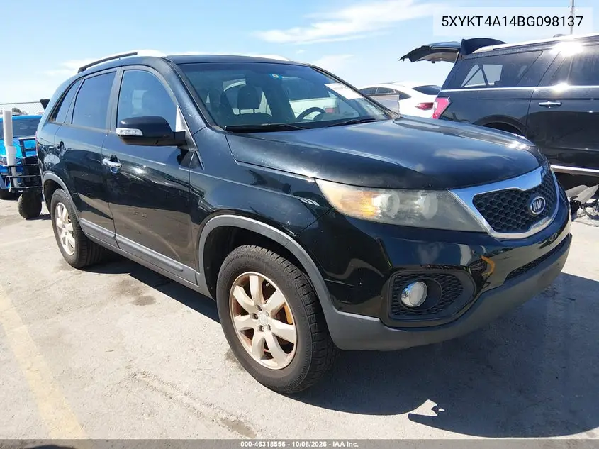 KIA SORENTO 2011, VIN 5XYKT4A14BG098137