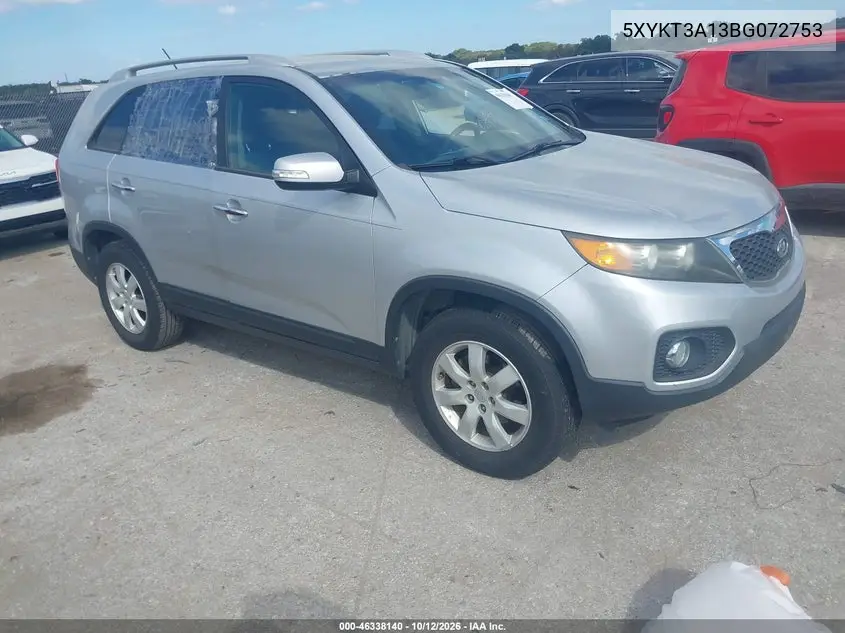 KIA SORENTO 2011, VIN 5XYKT3A13BG072753