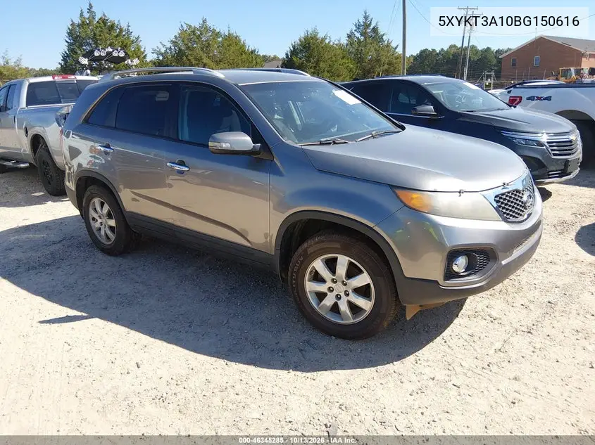 KIA SORENTO 2011, VIN 5XYKT3A10BG150616