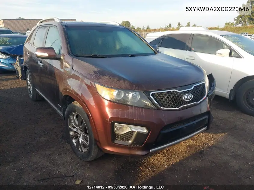 KIA SORENTO 2012, VIN 5XYKWDA2XCG220646