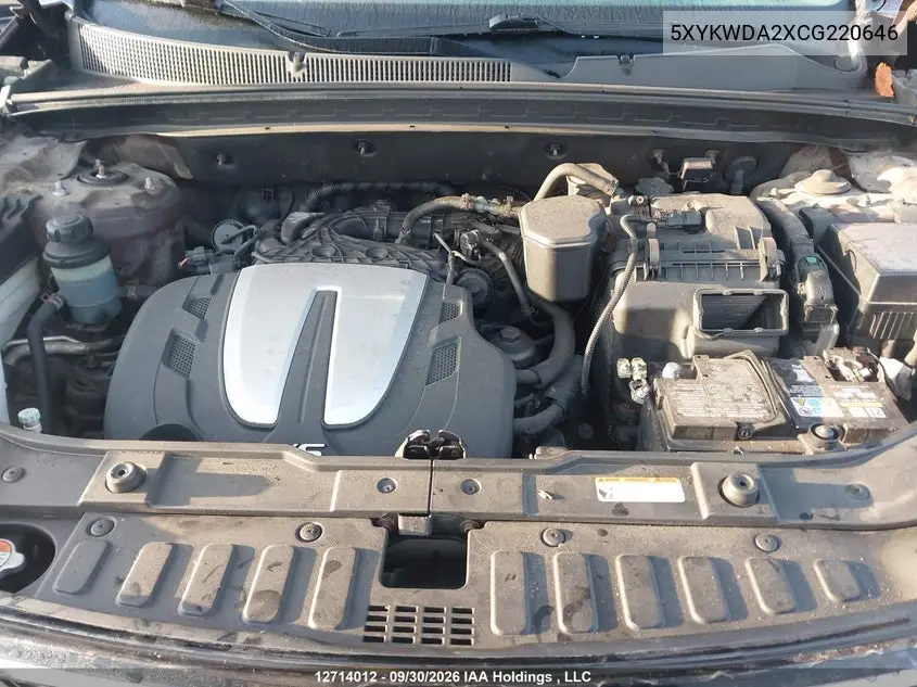 2012 KIA SORENTO VIN 5XYKWDA2XCG220646 — фото 10
