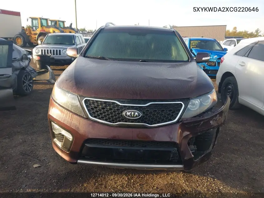 2012 KIA SORENTO VIN 5XYKWDA2XCG220646 — фото 12