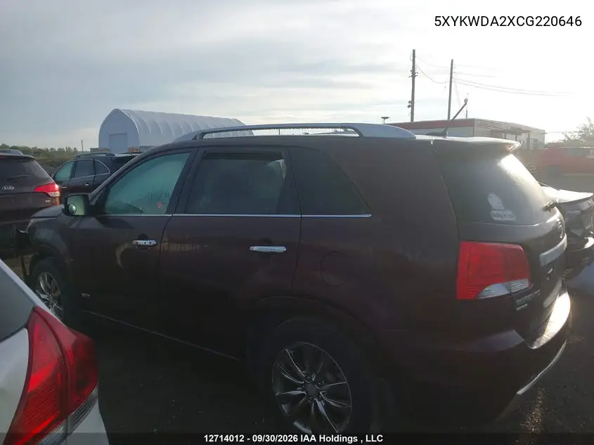 2012 KIA SORENTO VIN 5XYKWDA2XCG220646 — фото 14