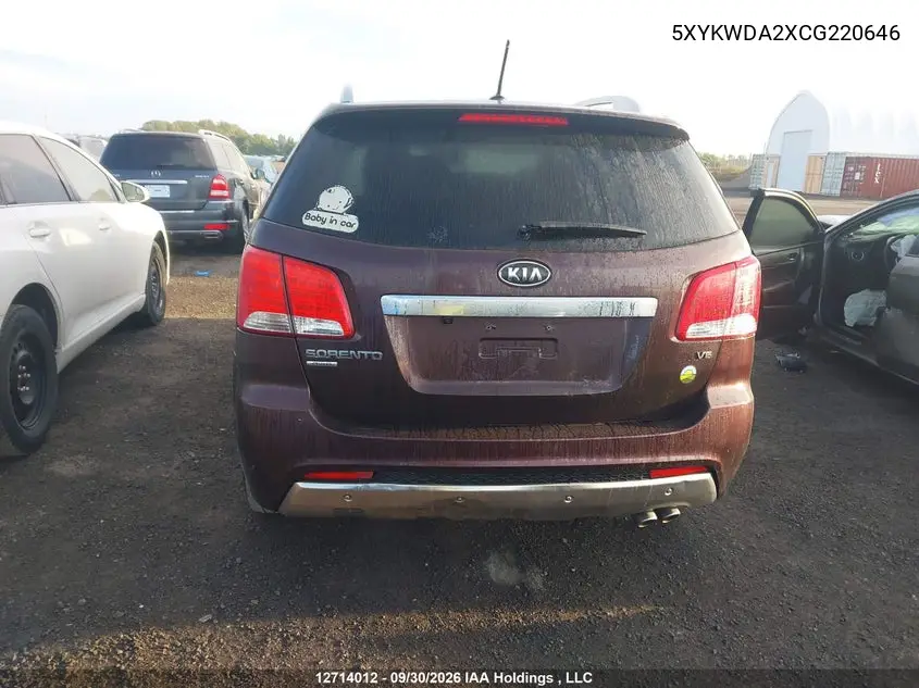 2012 KIA SORENTO VIN 5XYKWDA2XCG220646 — фото 16