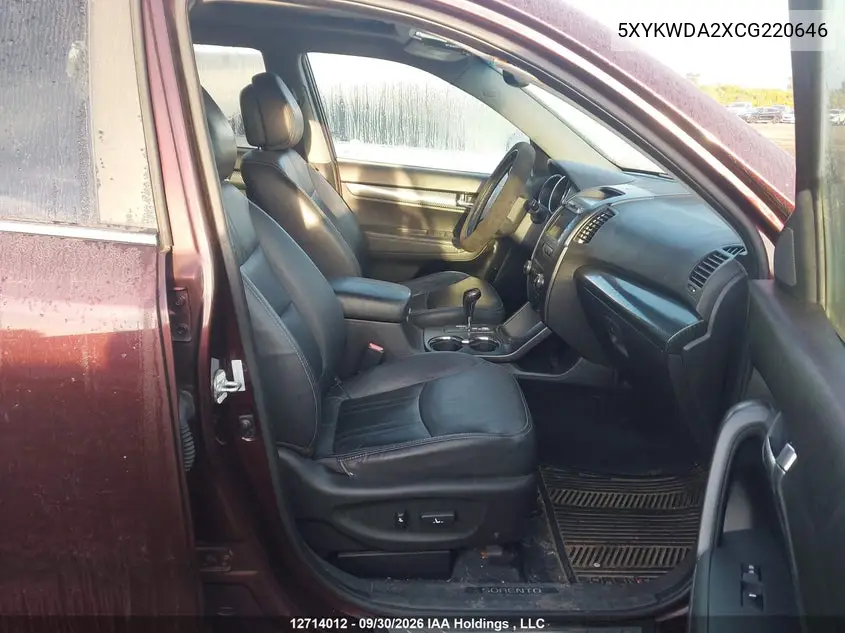 2012 KIA SORENTO VIN 5XYKWDA2XCG220646 — фото 5