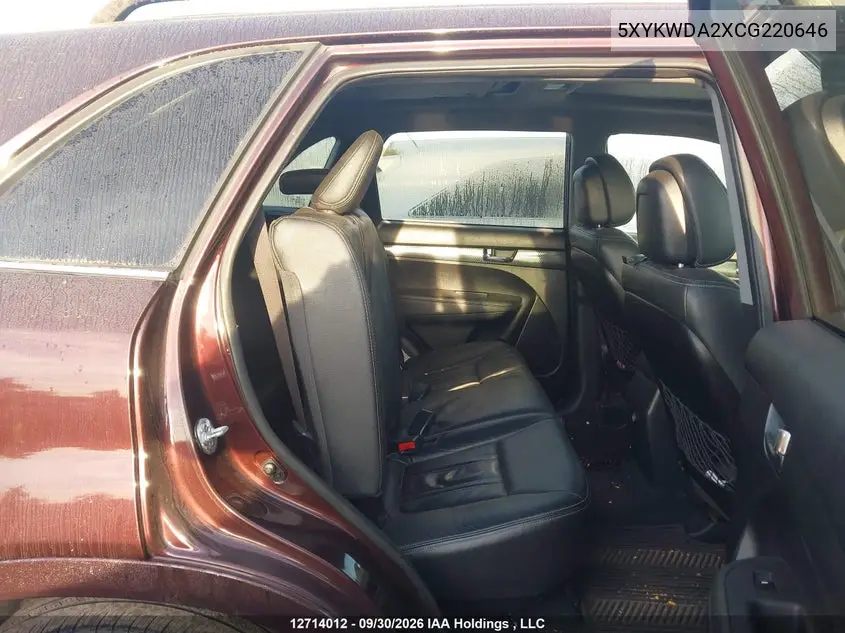 2012 KIA SORENTO VIN 5XYKWDA2XCG220646 — фото 8
