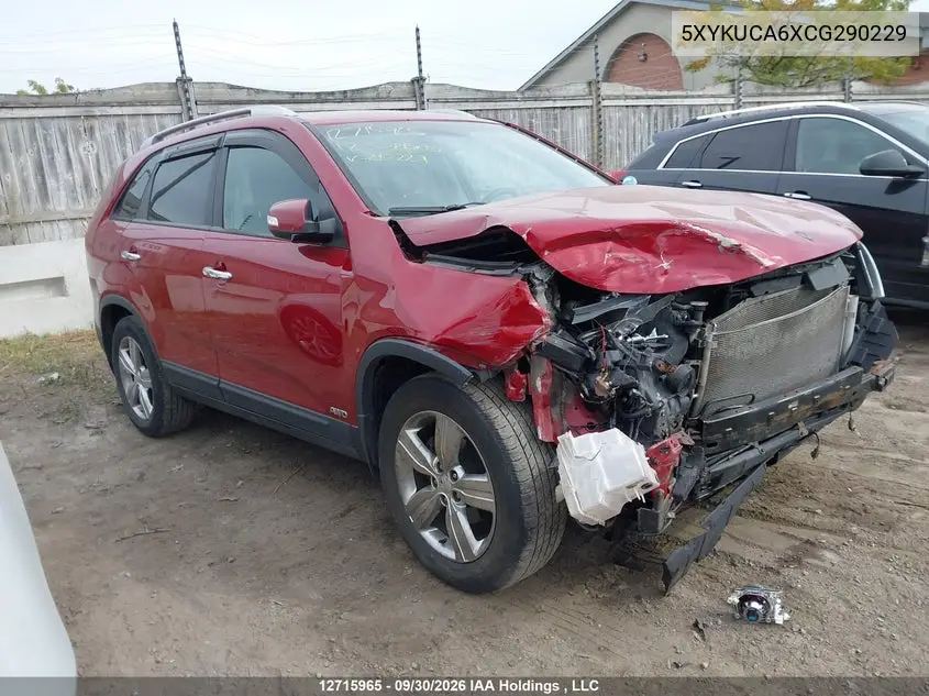 KIA SORENTO 2012, VIN 5XYKUCA6XCG290229