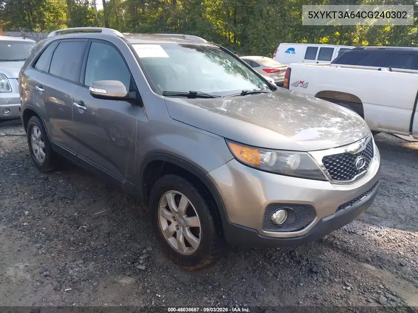 KIA SORENTO 2012, VIN 5XYKT3A64CG240302