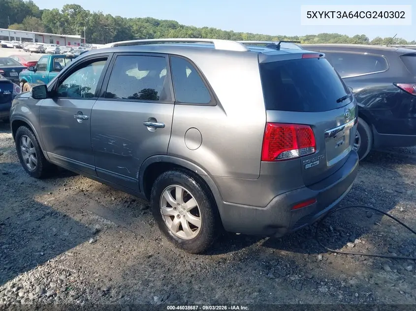2012 KIA SORENTO VIN 5XYKT3A64CG240302 — фото 3