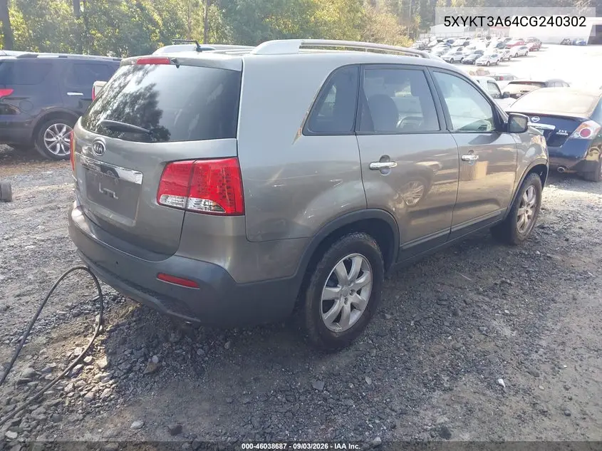2012 KIA SORENTO VIN 5XYKT3A64CG240302 — фото 4