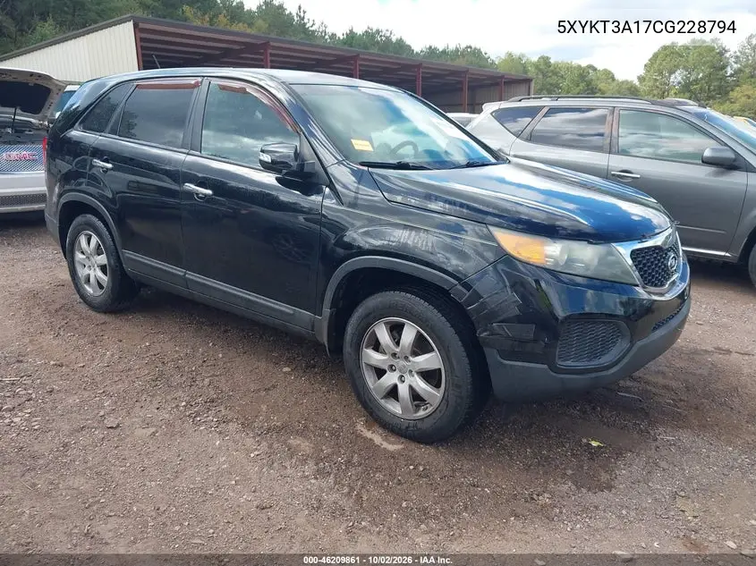 KIA SORENTO 2012, VIN 5XYKT3A17CG228794