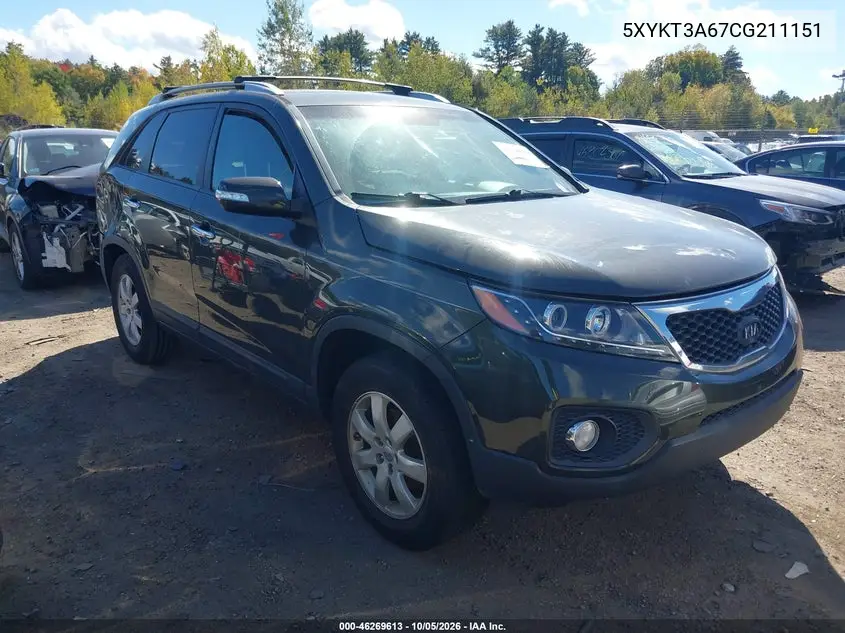 KIA SORENTO 2012, VIN 5XYKT3A67CG211151