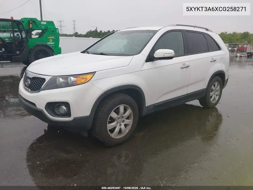 2012 KIA SORENTO VIN 5XYKT3A6XCG258271 — фото 2