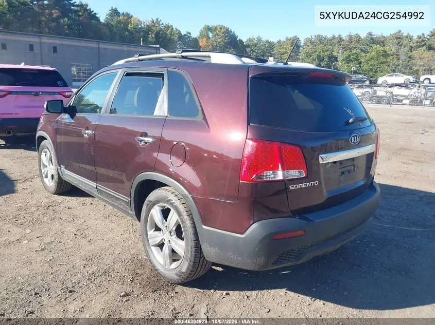 2012 KIA SORENTO VIN 5XYKUDA24CG254992 — фото 3