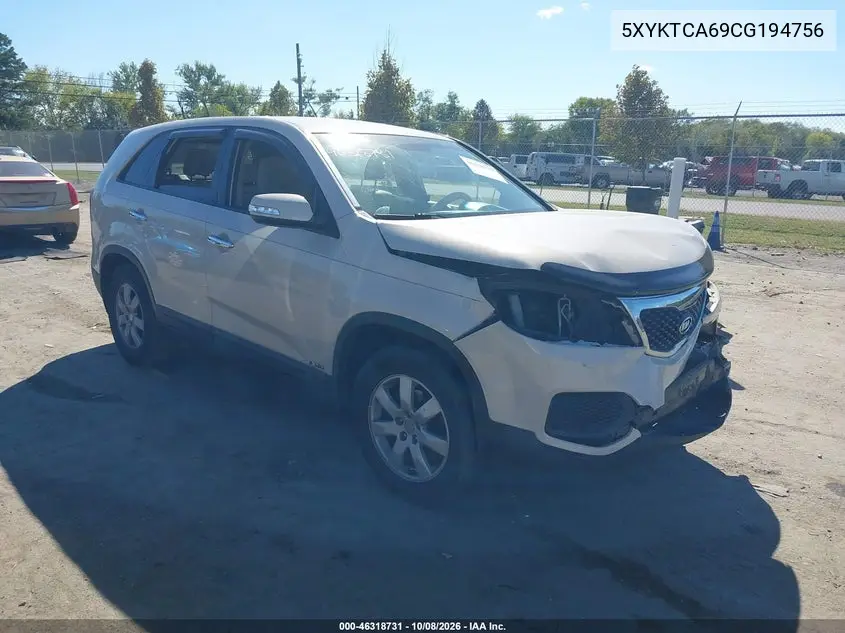 KIA SORENTO 2012, VIN 5XYKTCA69CG194756